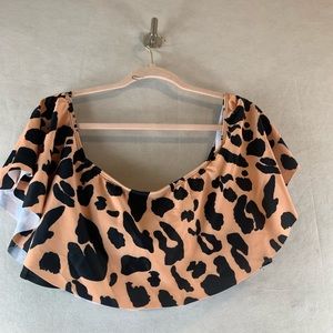 Flounce off shoulder top shein 2XL animal print new